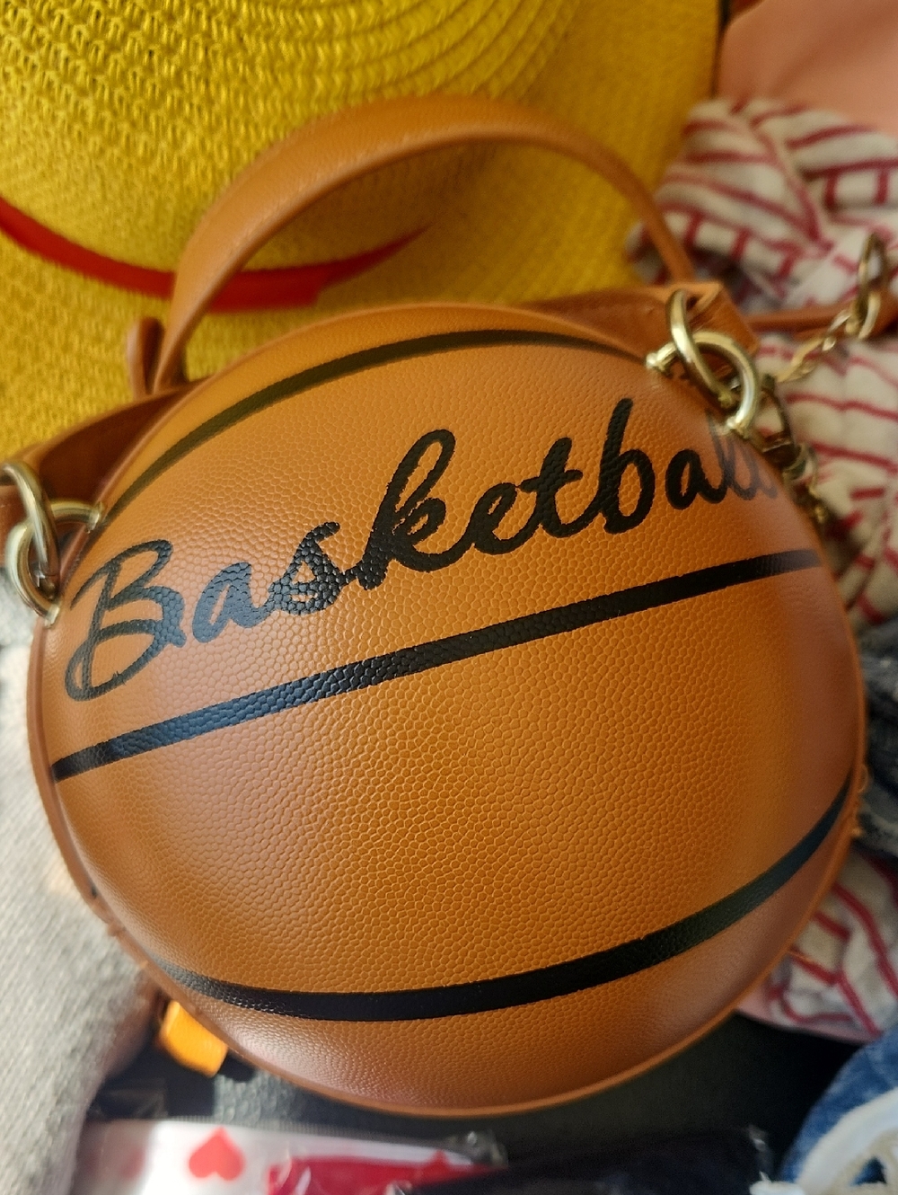 Basketball-shaped Crossbody Bag in Orange